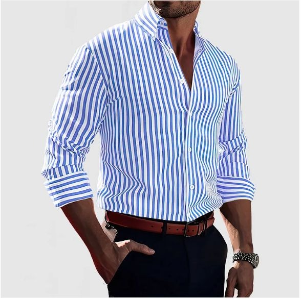 Syvon - Tailored Slim-Fit Striped Shirt
