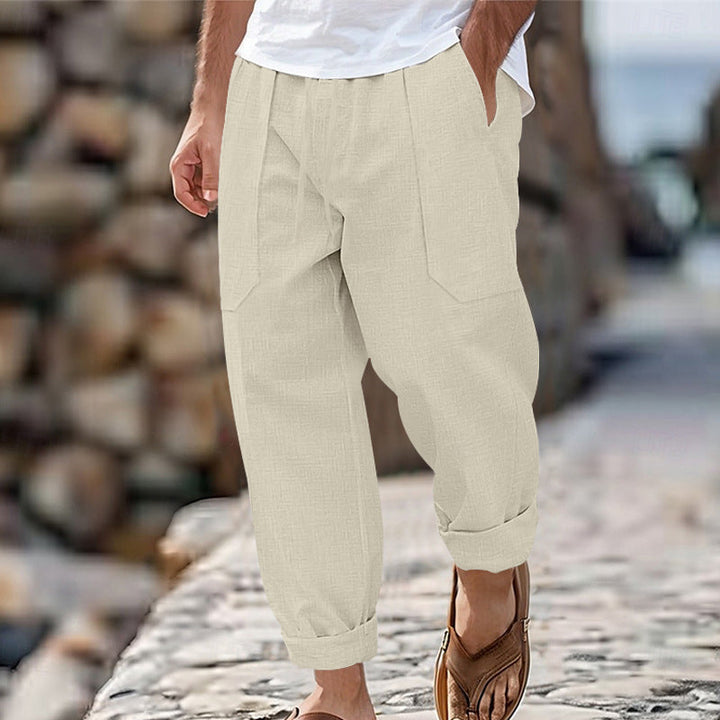 Halston - Relaxed Linen Blend Trousers