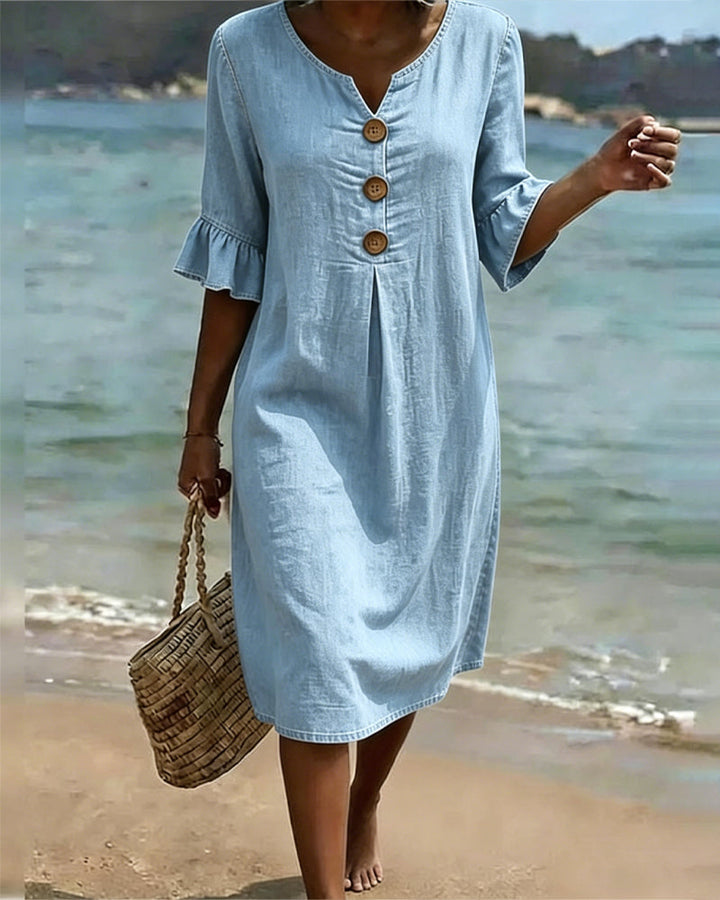 Sorella - Soft-Touch Ruffle-Sleeve Dress