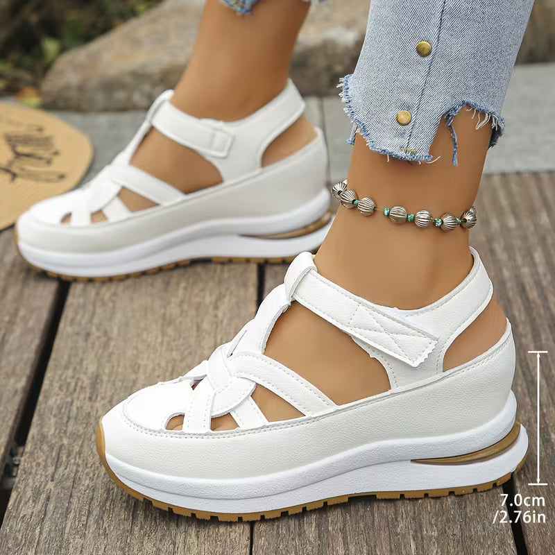 Novessia - Cut Out Platform Wedge Sandals