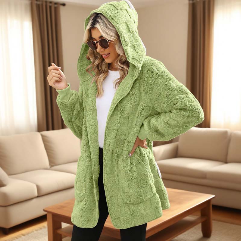 Zinnabelle - Plush Textured Hooded Cardigan