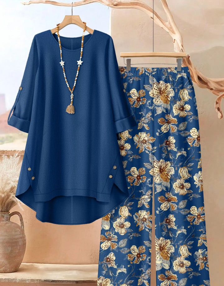 Rosette - Breezy Layered Tunic & Wide-Leg Trousers Set