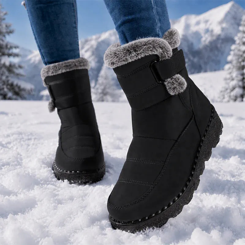 Adina - Plush Trim Winter Ankle Boots