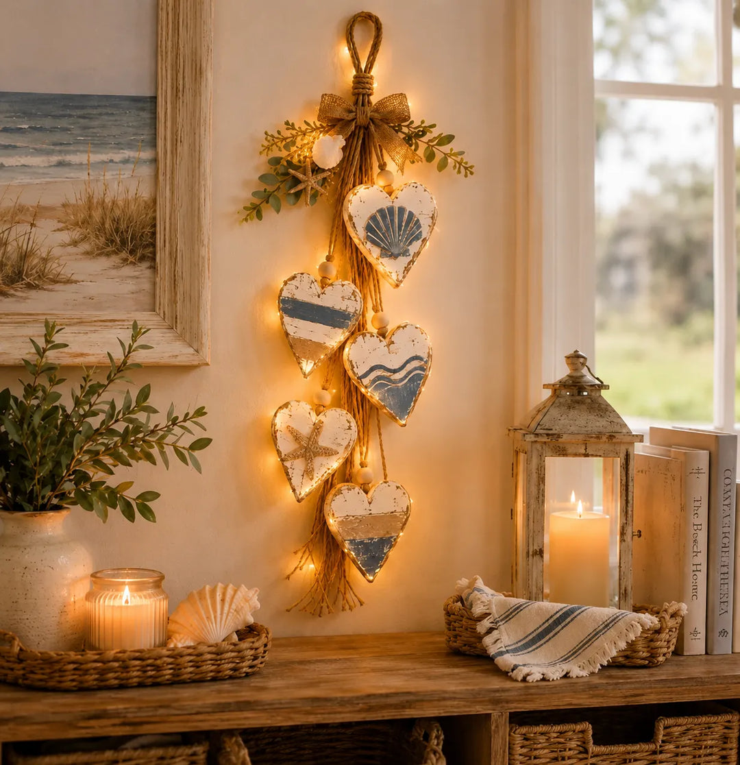 Alinora - Distressed Heart Tassel Wall Accent