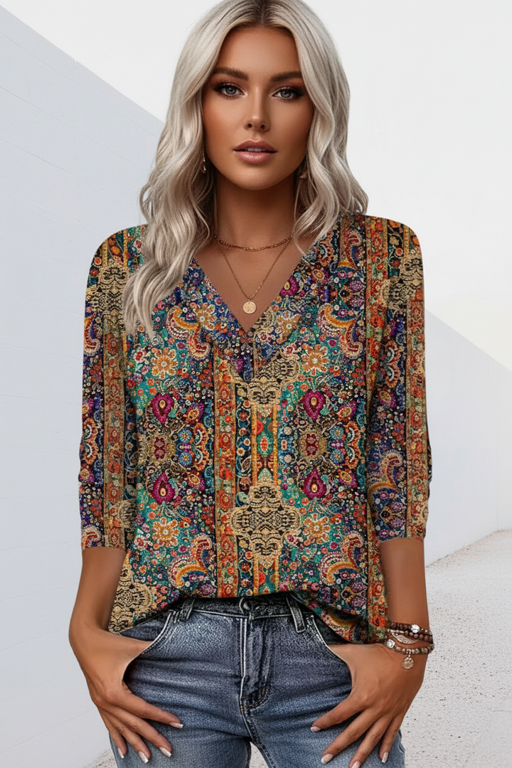 Lenora - Soft-Touch V-Neck Blouse