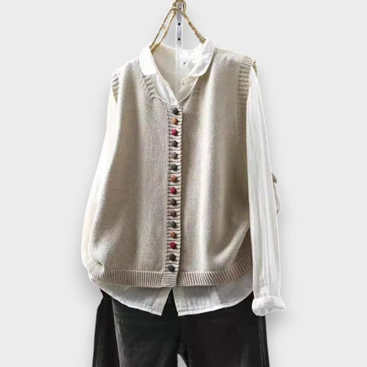 Iris - Soft-Touch Sleeveless Cardigan
