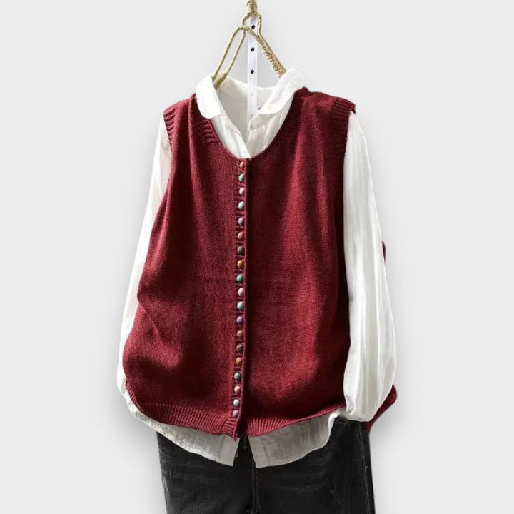 Iris - Soft-Touch Sleeveless Cardigan