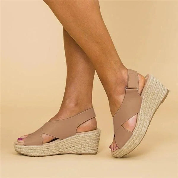 Zadie - Cross Strap Platform Sandals Casual Style
