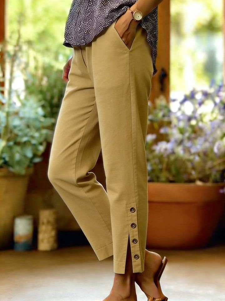 Bellamy - Button Detail Ankle Trousers