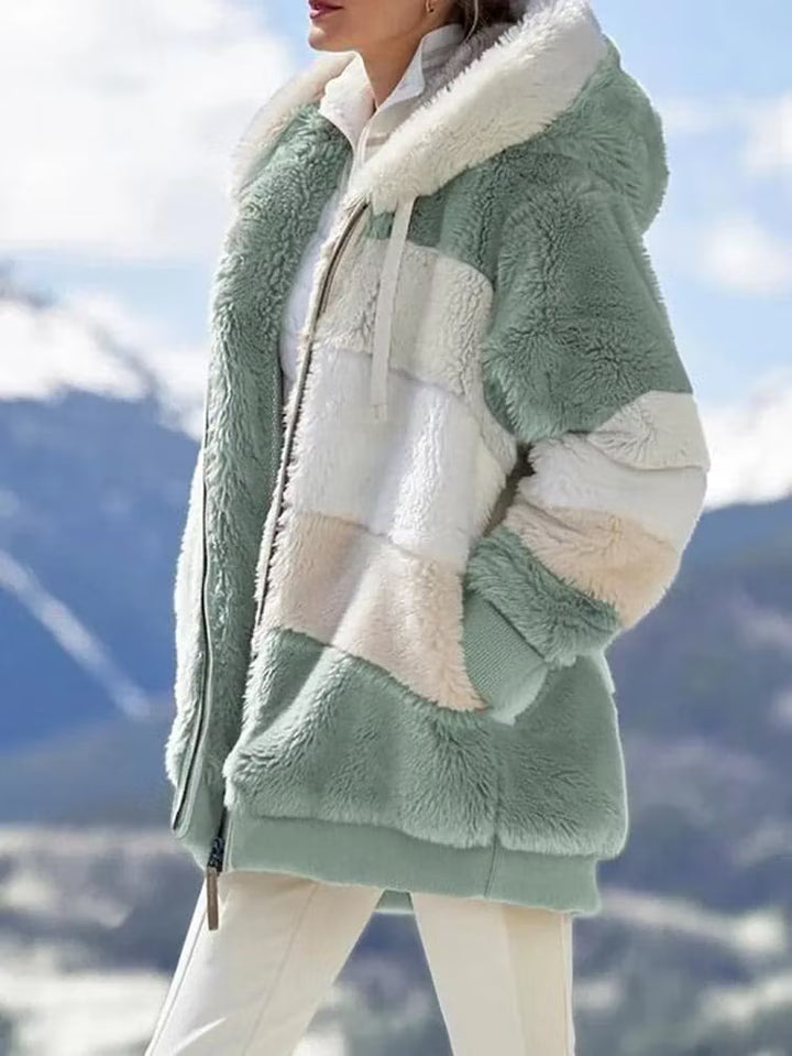 Ruelle - Plush Oversized Hooded Teddy Coat