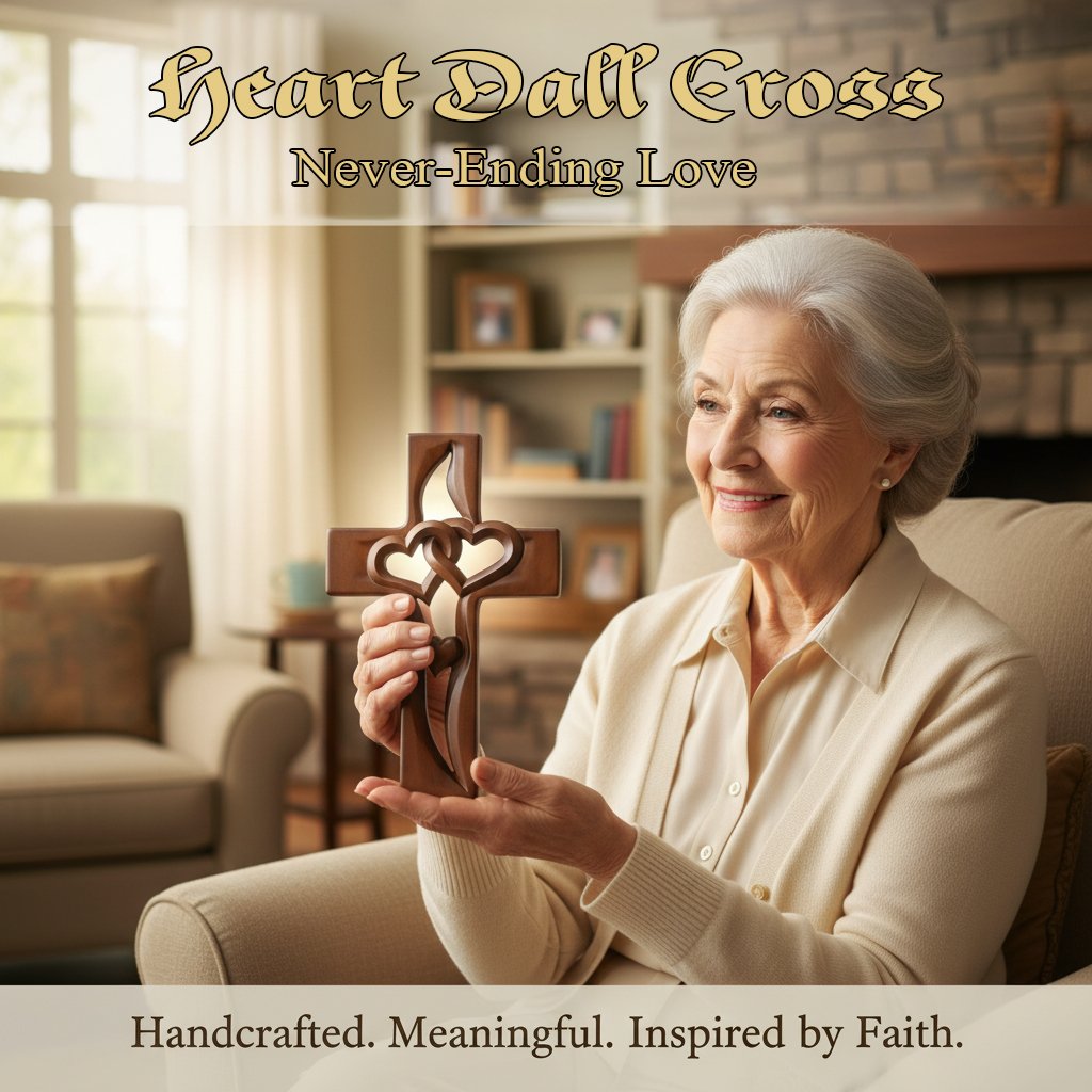 Orlinda - Heart Detail Cross Wall Decor