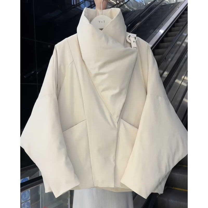 Ismena - Asymmetric High Collar Puffer Jacket