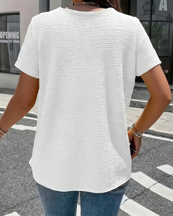 Quintessa - Button V-Neck Blouse