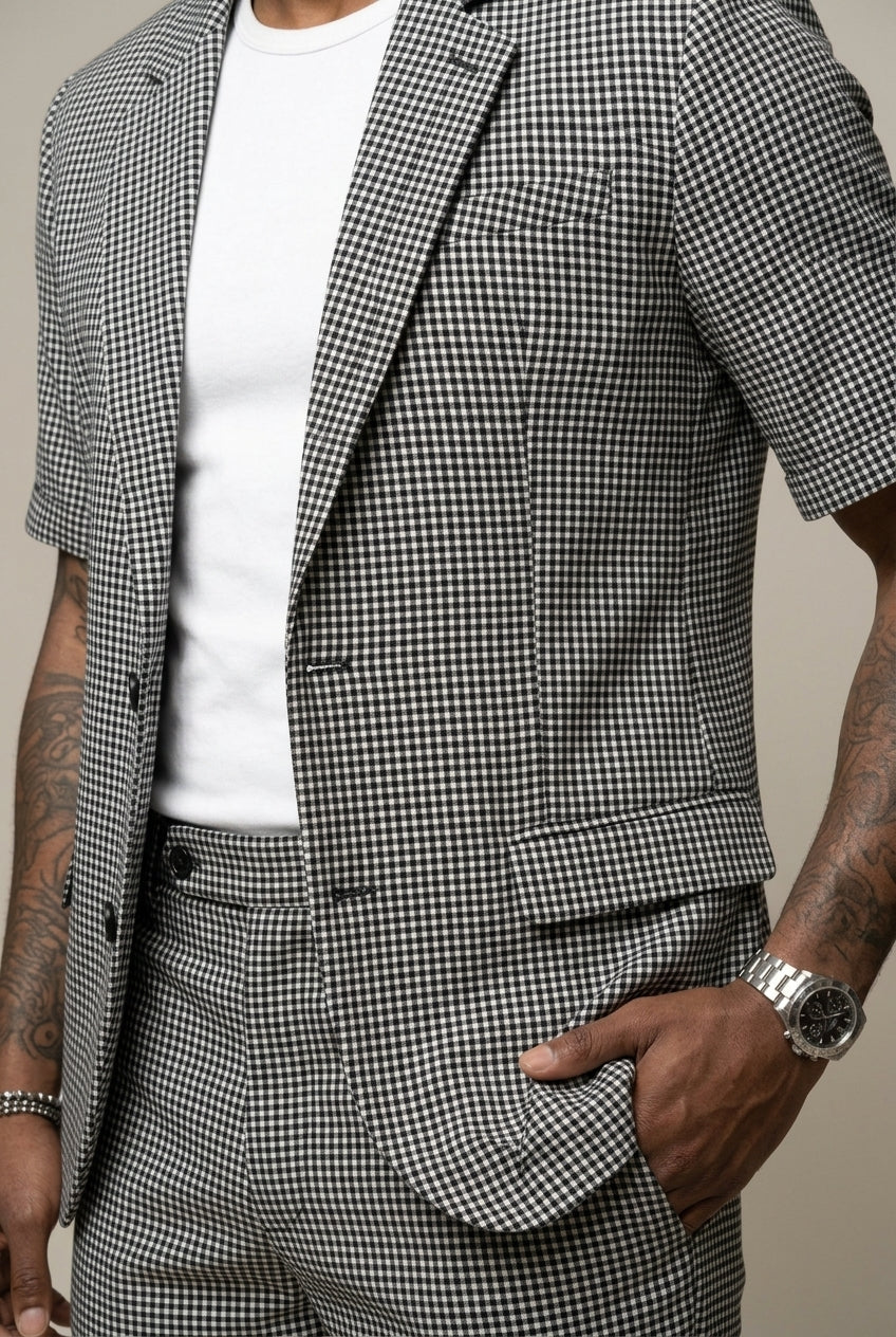 Rufus - Tailored Checked Blazer & Shorts Set