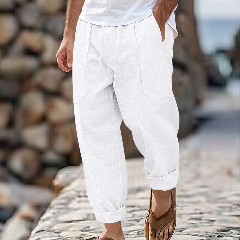 Halston - Relaxed Linen Blend Trousers