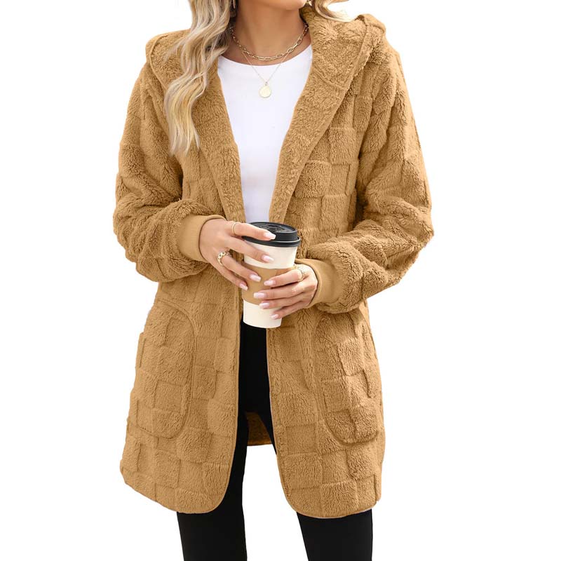 Zinnabelle - Plush Textured Hooded Cardigan