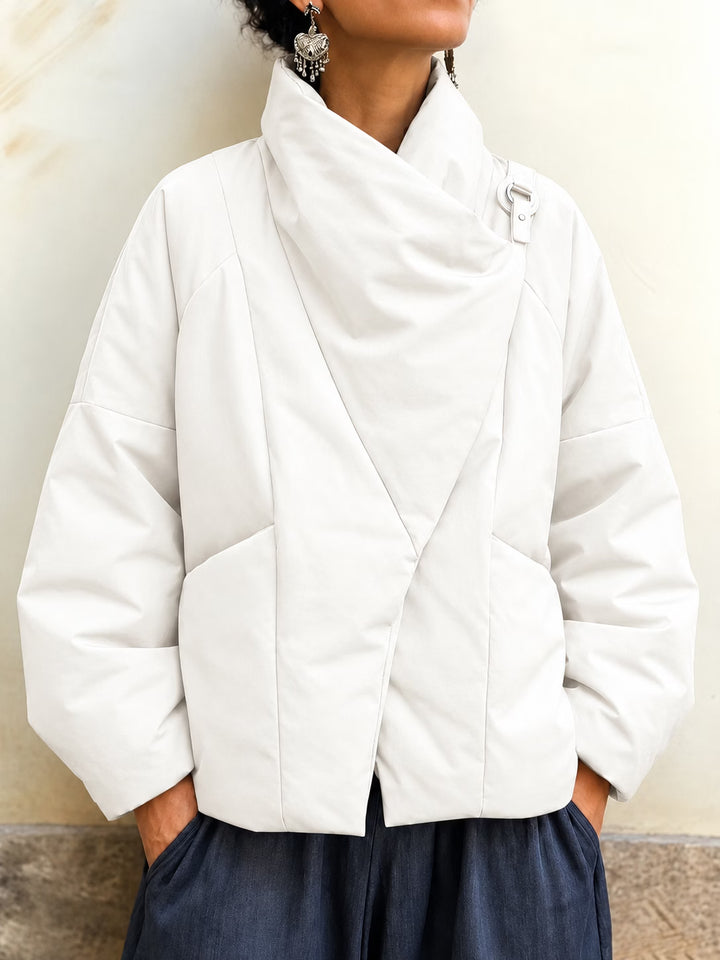 Ismena - Asymmetric High Collar Puffer Jacket
