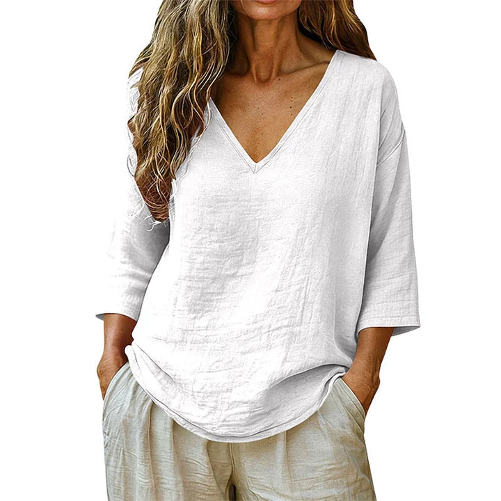 Rhianna - Elegant V-Neck Blouse