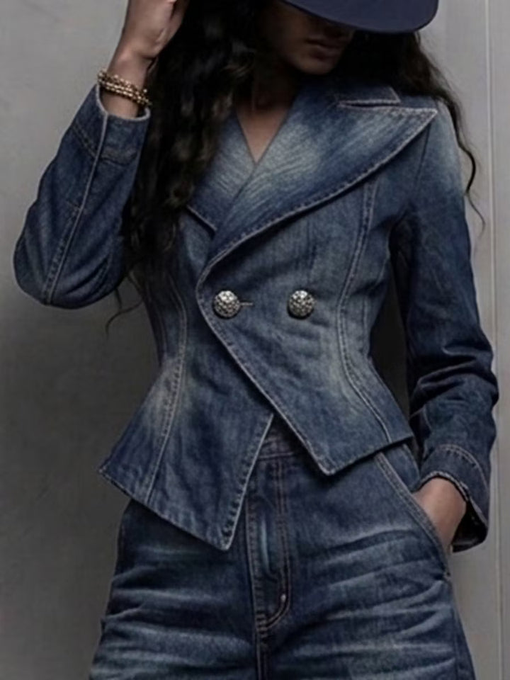 Neris - Tailored Double Breasted Two Piece Trouser Set