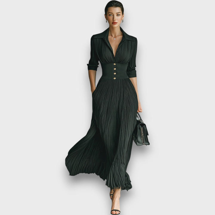Miryn - Elegant Pleated Maxi Dress