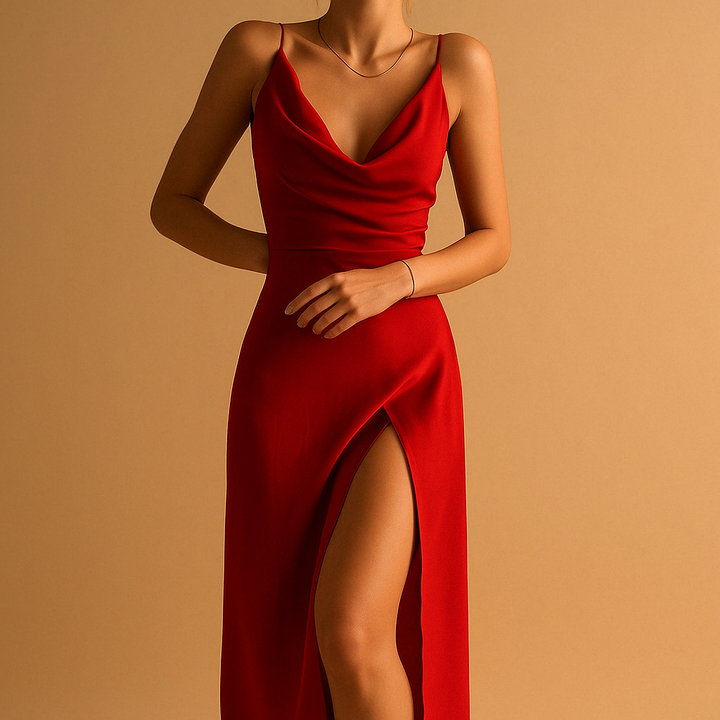 Oreliaa - Luxe V-Neck Maxi Dress