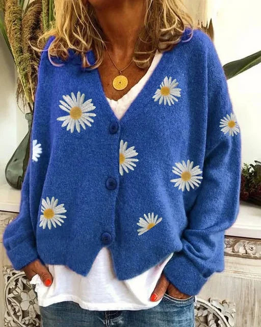 Annelina - Stylish Casual Floral Cardigan