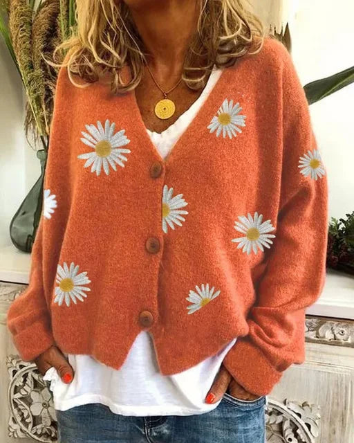 Annelina - Stylish Casual Floral Cardigan