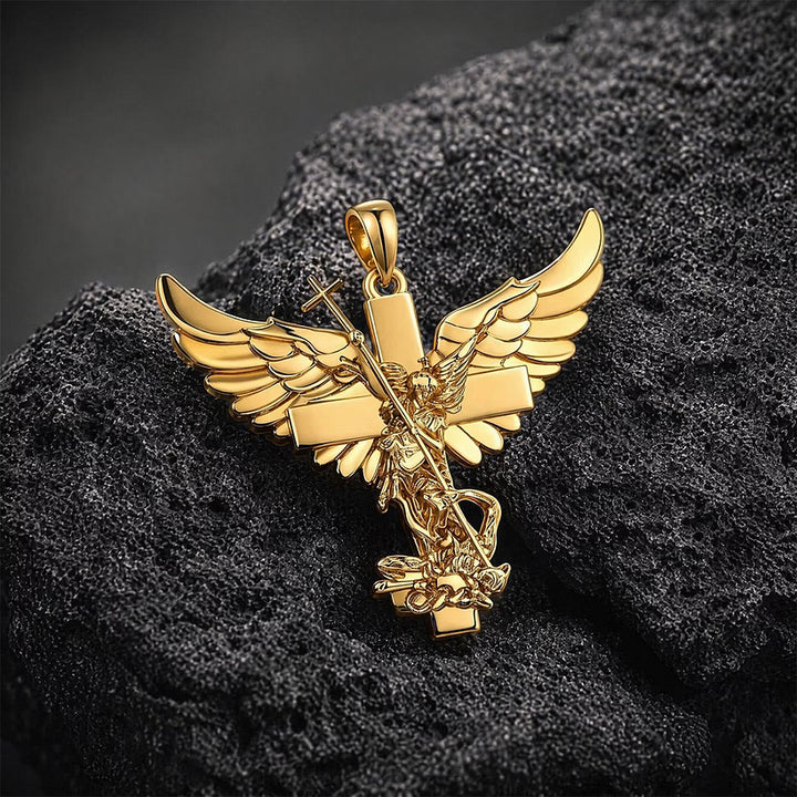 Klaus - Winged Angel Cross Pendant Necklace