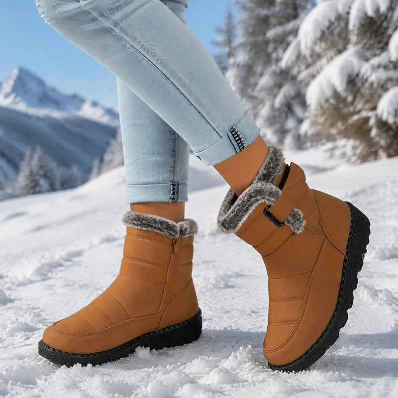 Adina - Plush Trim Winter Ankle Boots