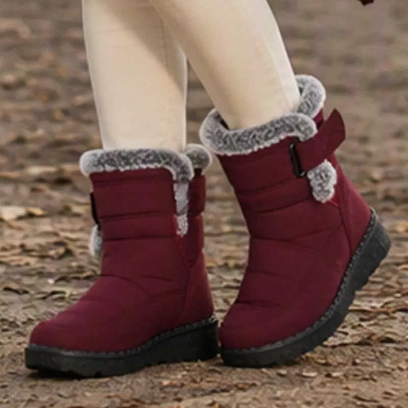 Adina - Plush Trim Winter Ankle Boots