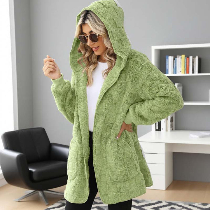 Zinnabelle - Plush Textured Hooded Cardigan