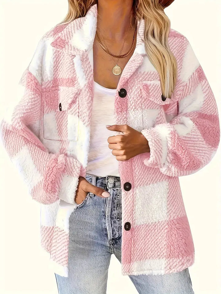 Anteria - Textured Plaid Overshirt Jacket