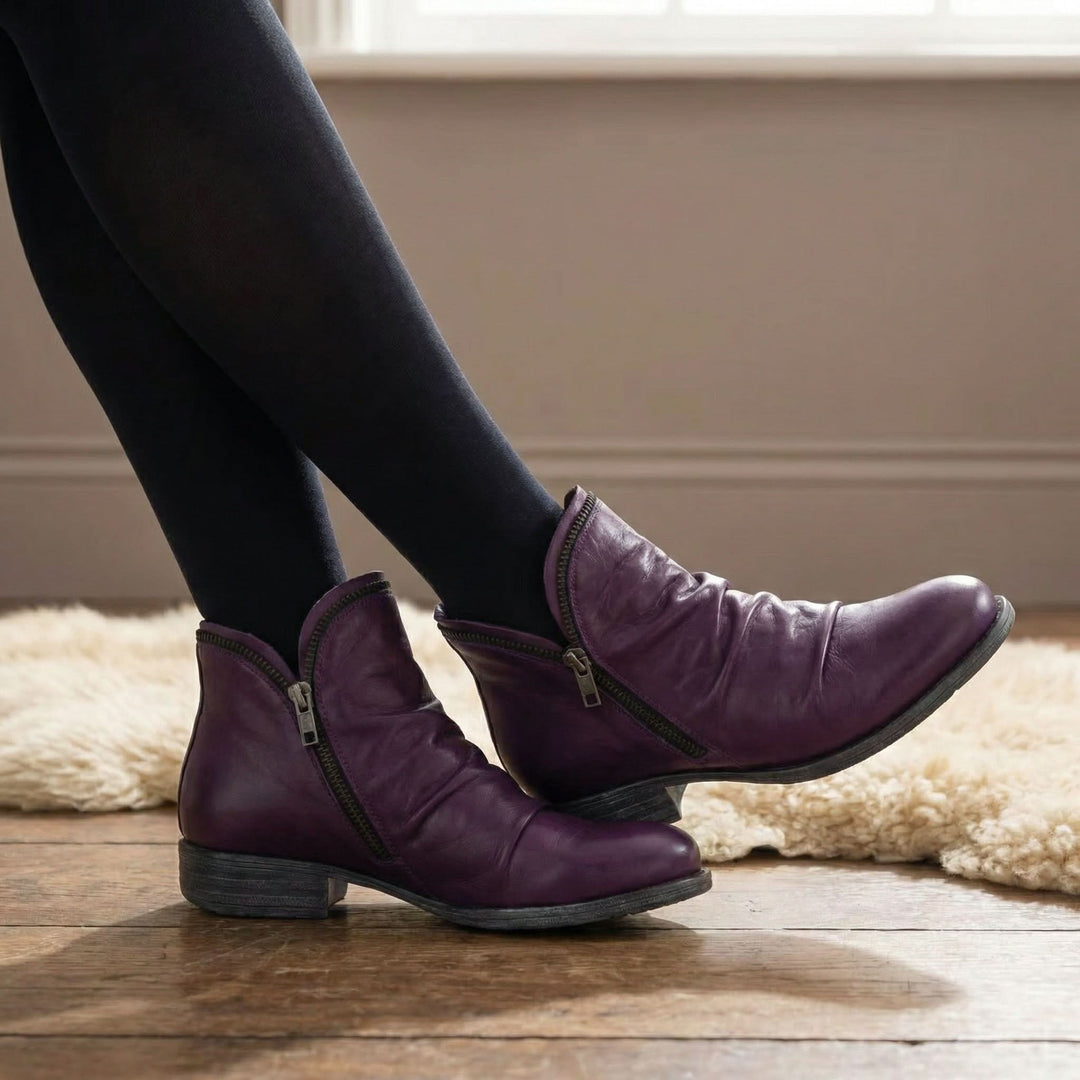 Anara - Textured Ankle Boots