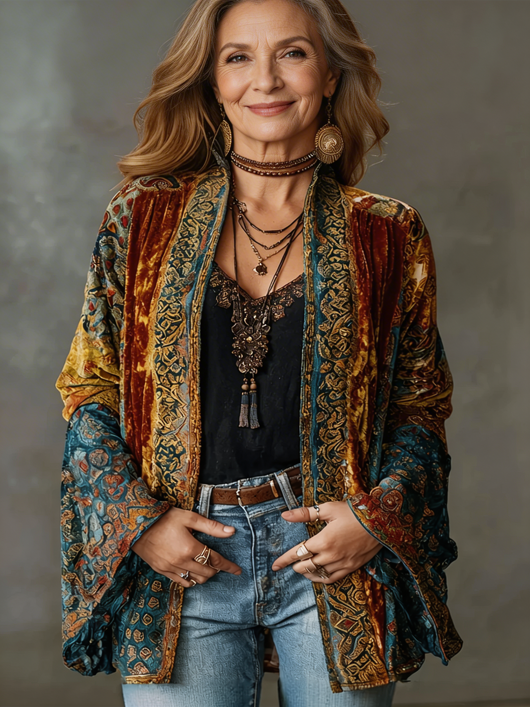 Sylvette - Textured Bohemian Jacket