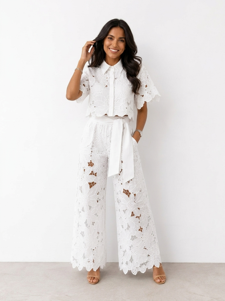 Avalina - Soft-Touch Blouse & Trousers Set