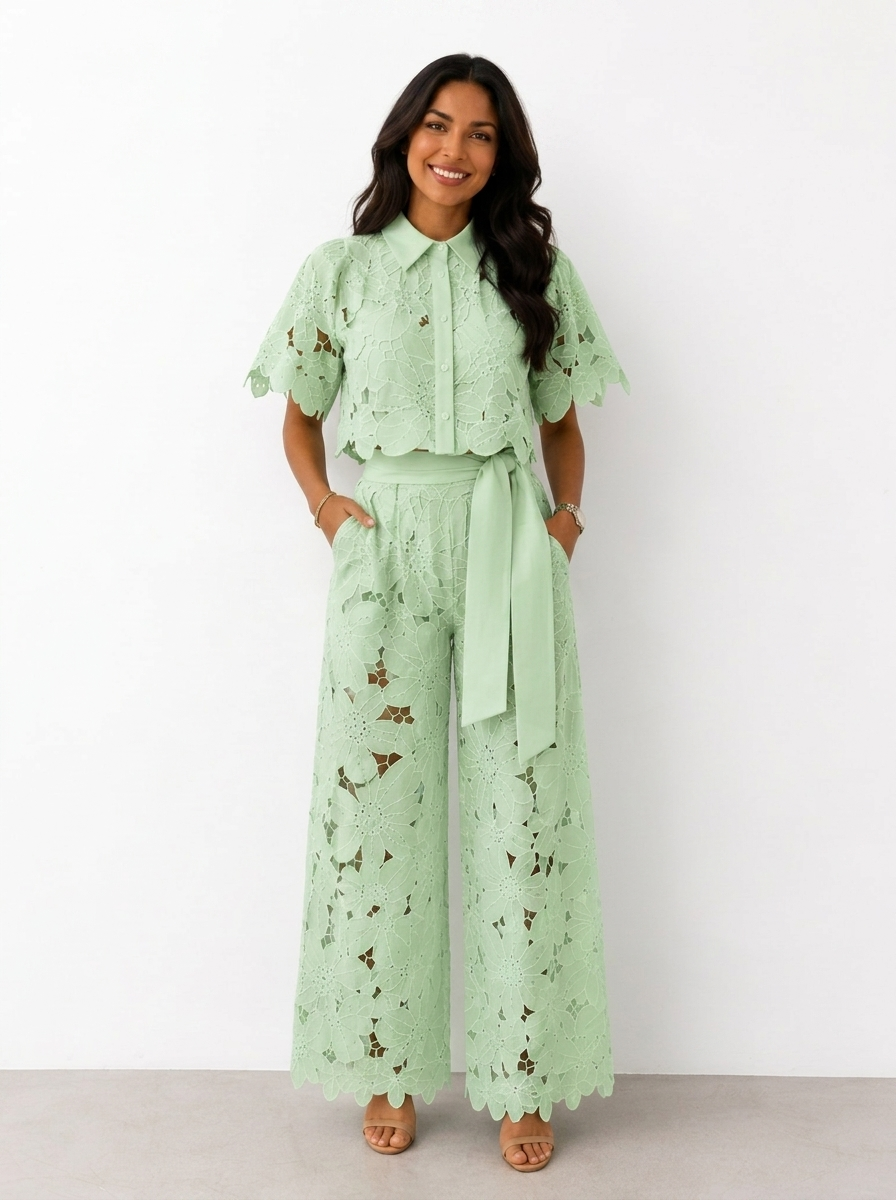 Avalina - Soft-Touch Blouse & Trousers Set