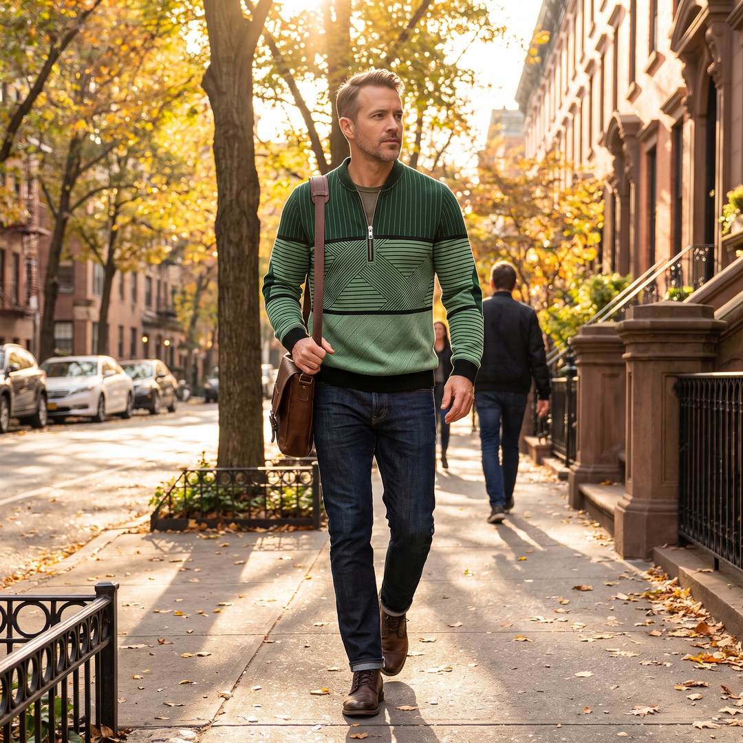 Caian - Premium Knit Half-Zip Sweater