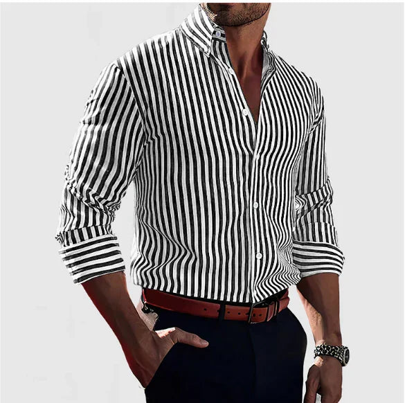 Syvon - Tailored Slim-Fit Striped Shirt