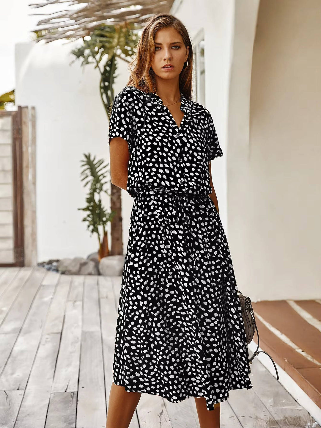 Linnet - Printed Tie Waist Midi Dress