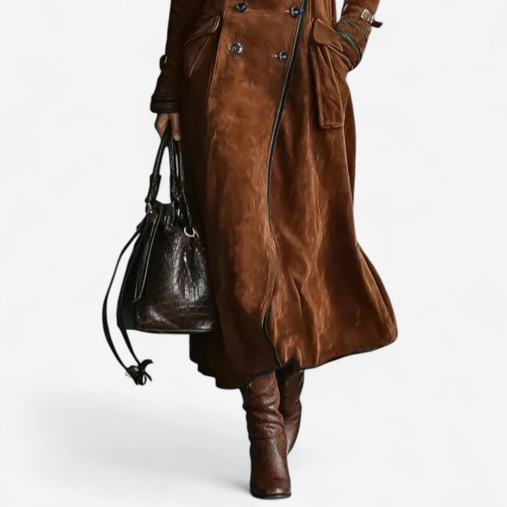 Elysira - Tailored Double-Breasted Long Coat