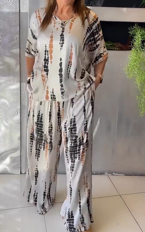 Kaemora - Soft-Touch Draped Two-Piece Set