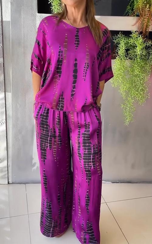 Kaemora - Soft-Touch Draped Two-Piece Set