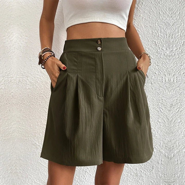 Halia - Soft-Touch High-Waisted Shorts