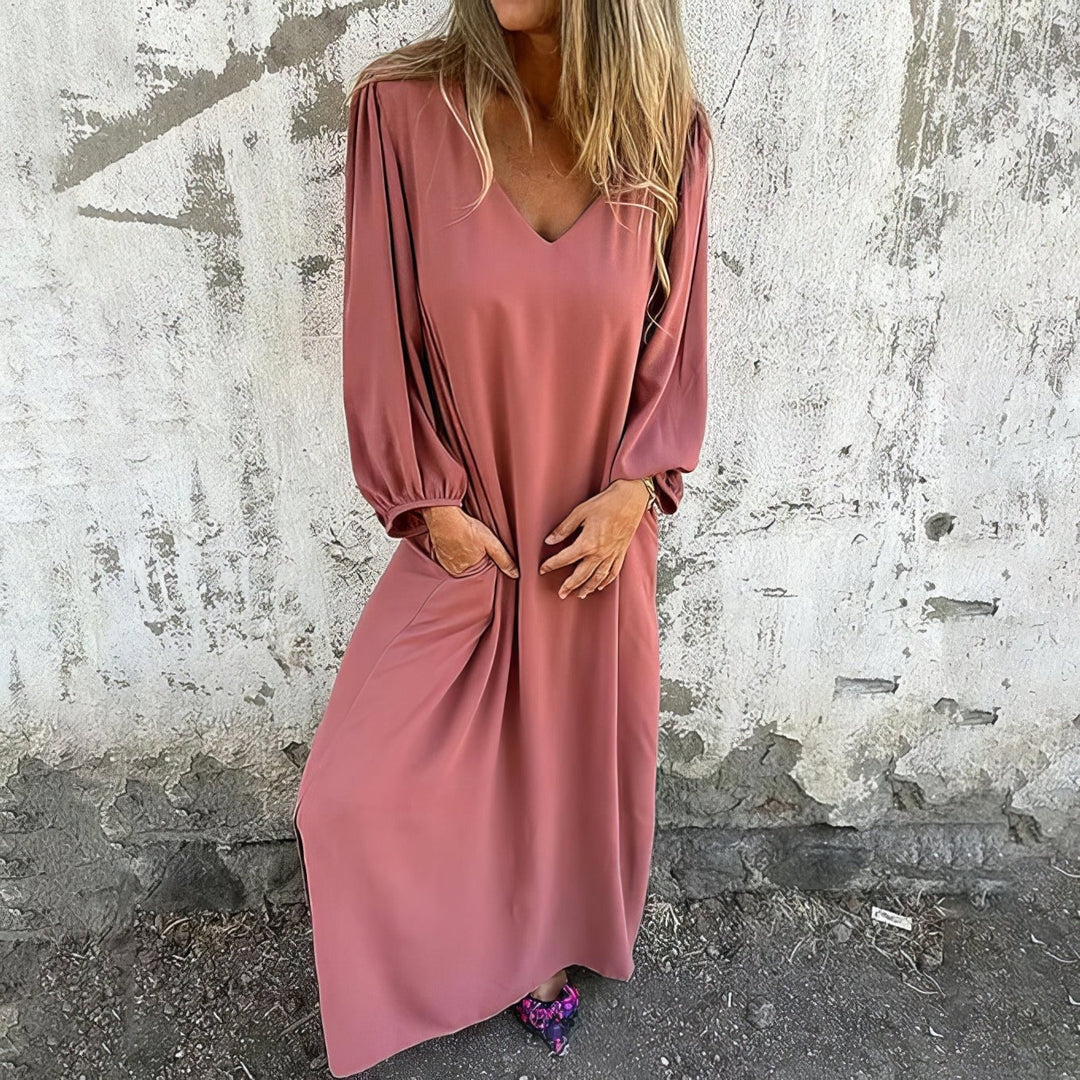 Sirelia - Soft-Touch Draped Boho Dress