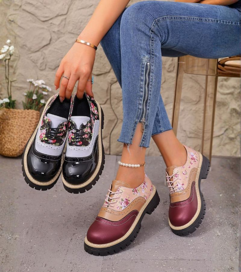 Dagna - Premium Floral Oxford Shoes