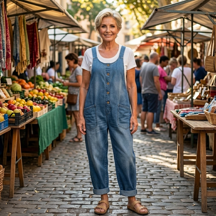 Rowella - Soft-Touch Wide-Leg Dungarees