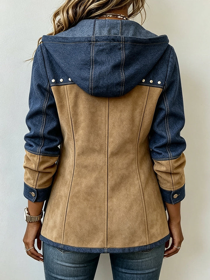 Keeley - Contrast-Panel Hooded Jacket