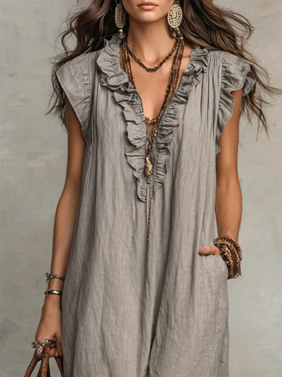 Ivara - Premium Linen Maxi Dress