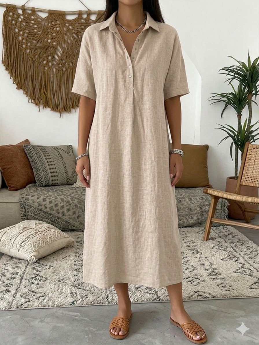 Isavelle - Flowy Button-Up Shirt Dress