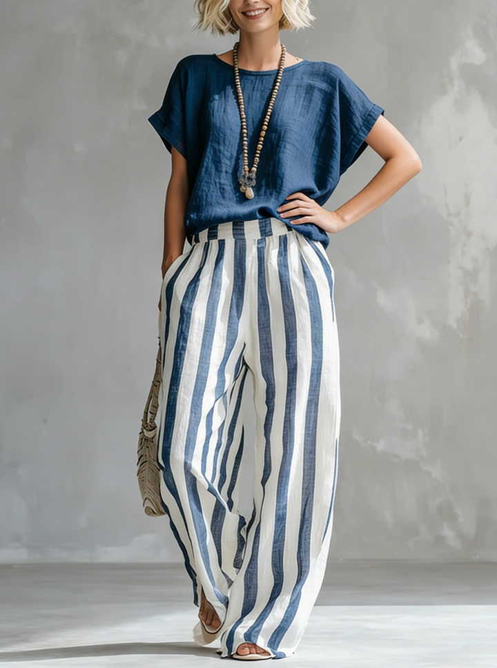 Eulalie - Textured Shirt & Shorts Set